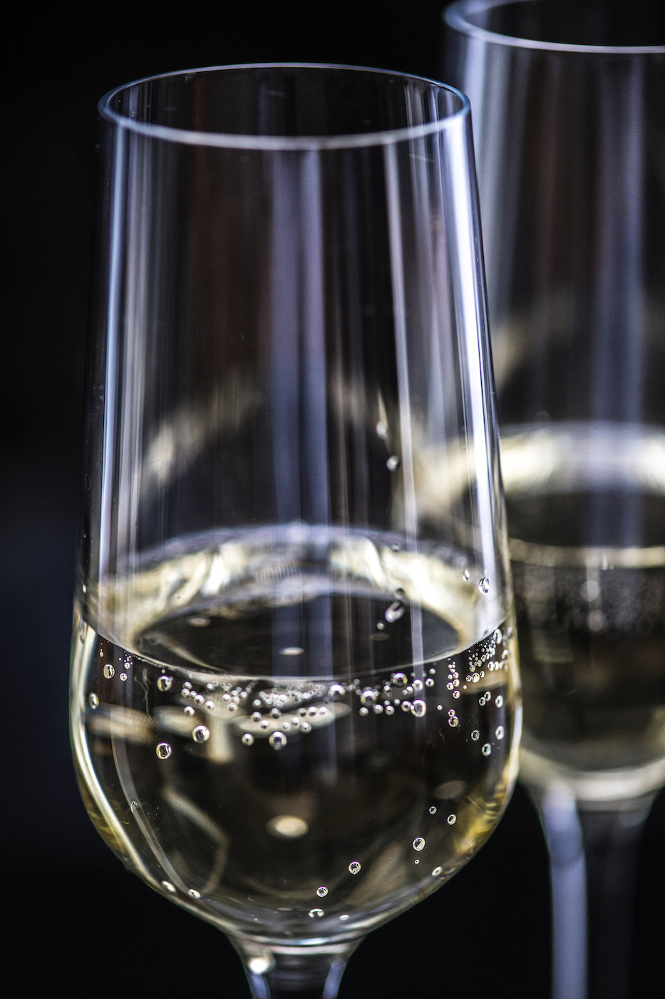 Two glasses of sparkling wine